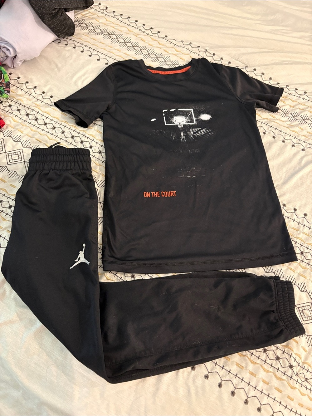 all in motion Boys Black and Orange Athletic Matching Set
